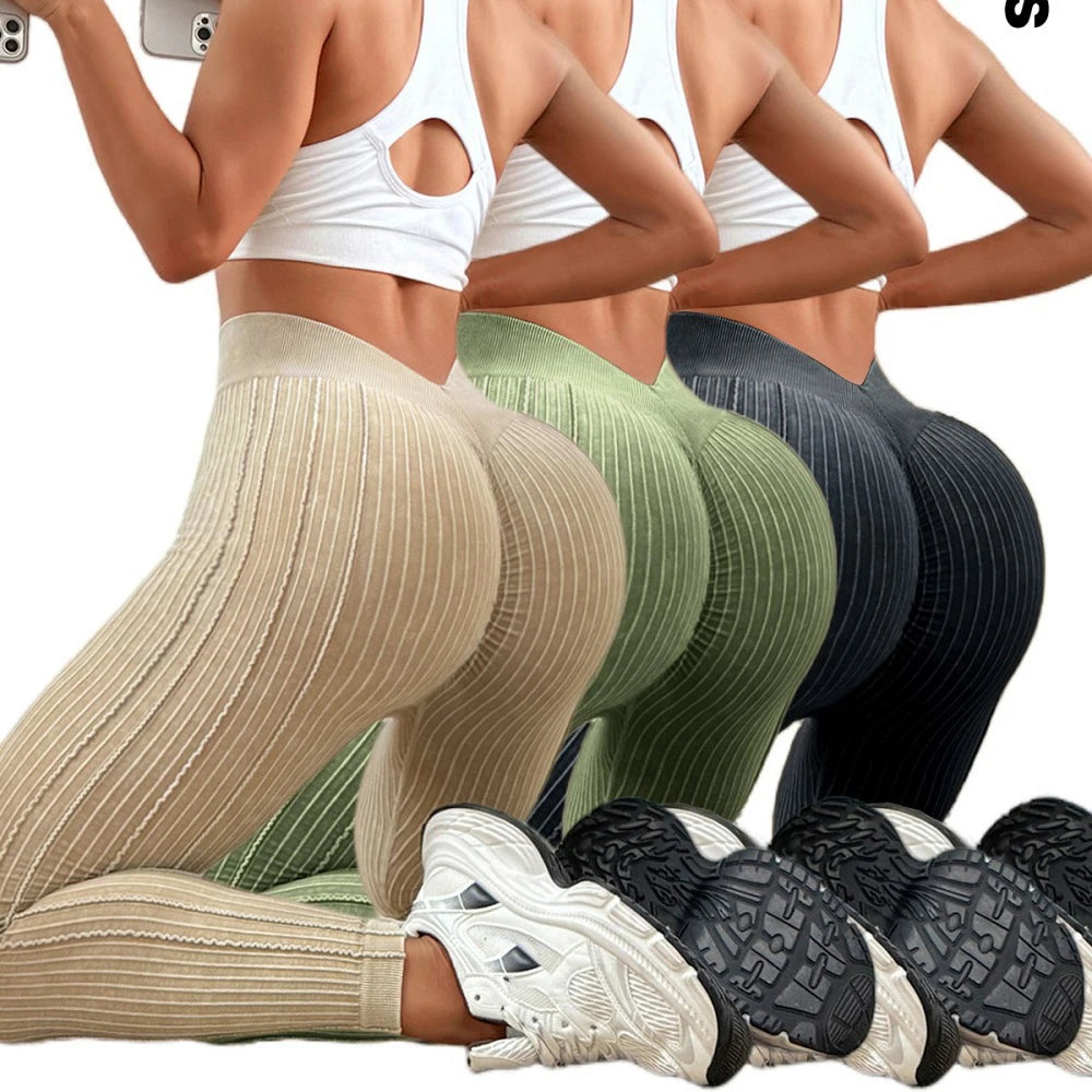 Leggings cintura alta ajustado. a rayas