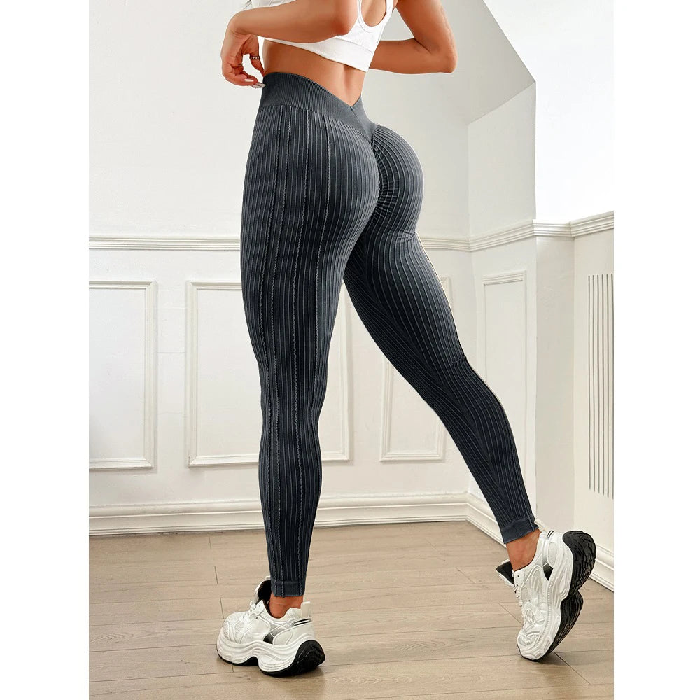 Leggings cintura alta ajustado. a rayas